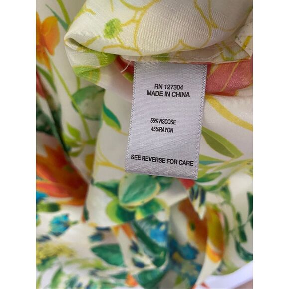 John Mark Floral Satin Dress Shirt/ Tunic Long Sleeve Size L NWT - Picture 7 of 8